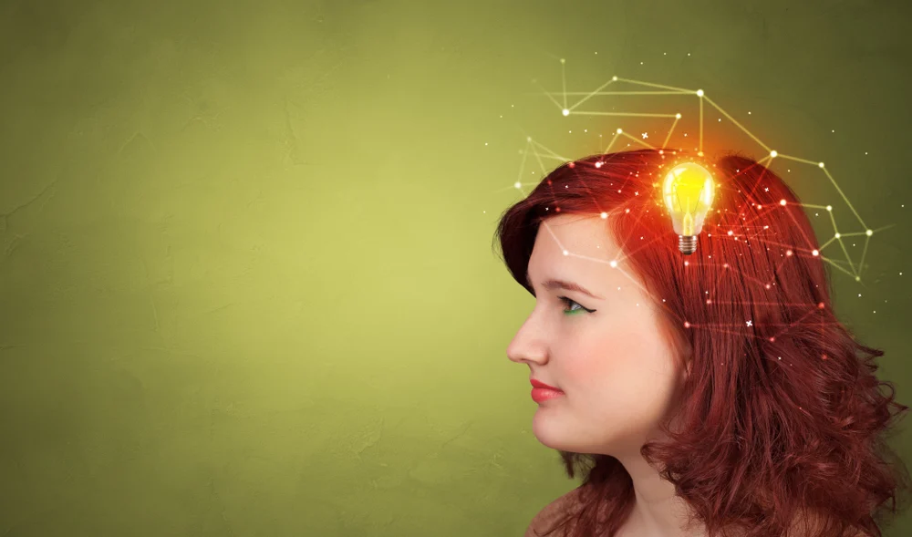 autism transition program | Head with new idea lighting bulb and networking concept