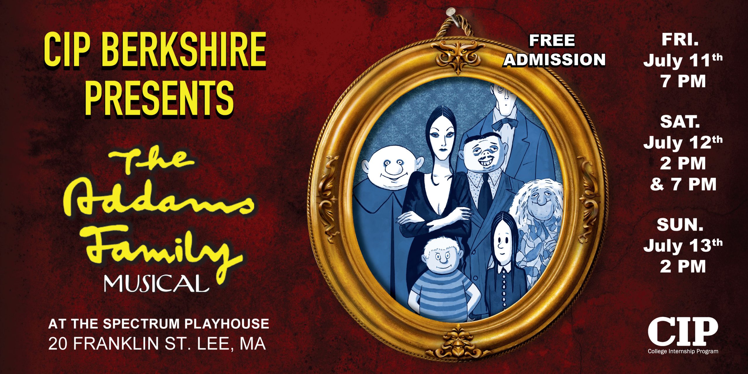 CIP Berkshire Addams Family The Musical Production Poster