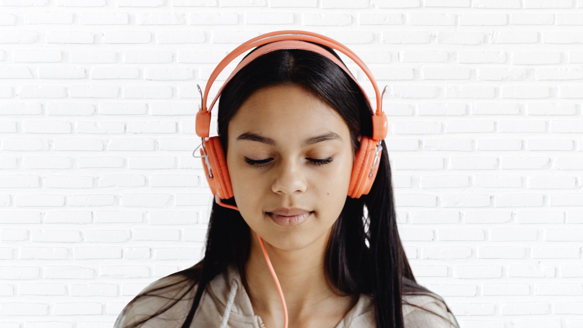 Student listening with headphones
